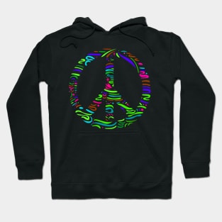 Colorful Peace and Love symbol Hoodie